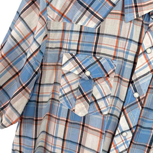 Denver Hayes Western Shirt Sz XL Plaid Button Up Pearl Snap Short Sleeve Cowboy - Picture 8 of 13